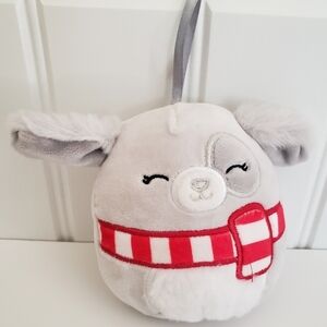 Squishmallows Ivy The Gray Dog Christmas Ornament